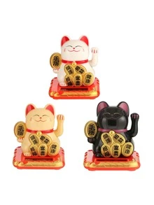 Gato de la suerte, Adorno, Decoración del hogar - Amarillo Mostaza - Ver 2