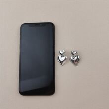 VKHK Elegant Stainless Steel Double Heart Shaped Drop Earrings For Women Valentines,Mom,Mother,Mother's Day,Gift - Silver - View 4