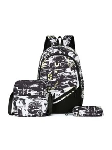 cái Allover Print Bộ ba lô chức năng Bộ cặp đi học dành cho sinh viên tốt nghiệp, cô gái tuổi teen, sinh viên năm nhất, sinh viên năm hai, trung học cơ sở và trung học phổ thông, đại học và trung học phổ thông, hoàn hảo cho hoạt động ngoài trời, du lịch và quay lại trường học - Nhiều màu - Xem 1