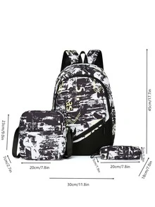 cái Allover Print Bộ ba lô chức năng Bộ cặp đi học dành cho sinh viên tốt nghiệp, cô gái tuổi teen, sinh viên năm nhất, sinh viên năm hai, trung học cơ sở và trung học phổ thông, đại học và trung học phổ thông, hoàn hảo cho hoạt động ngoài trời, du lịch và quay lại trường học - Nhiều màu - Xem 8