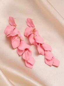 Andkiss 1pair Long Rose Flower Petal Earrings Valentines,Mom,Mother,Mother's Day,Gift