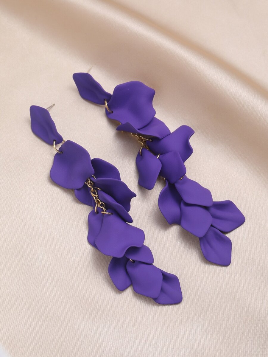 Andkiss 1 对长玫瑰花瓣形耳环情人节、妈妈、母亲、母亲节、礼物