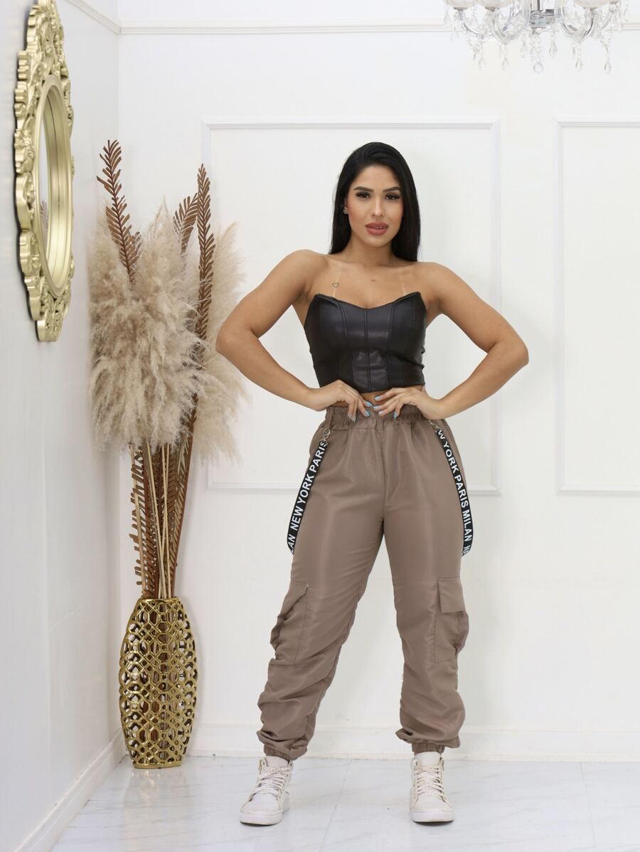 Women Pants - Màu Khaki - Xem 1