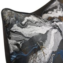 北歐風格黑色條紋抱枕套,現代簡單的沙發裝飾靠墊套,帶花卉提花底布,不含內芯,方形 30x50 Cm / 45x45 Cm / 50x50 Cm / 60x60 Cm - 黑色 - 查看 5