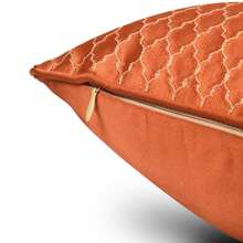 北歐風格橙色條紋枕套,現代簡約坐墊套,輕奢沙發面料,裝飾性提花靠墊,30x50cm/45x45cm/50x50cm/60x60cm方形,不含填充物 - 珊瑚橙 - 查看 3