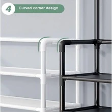 1個 積み重ね可能な シューズラック - ホワイト - チェックする 5