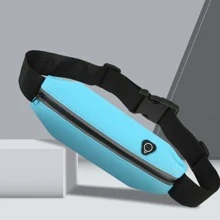 Low Profile Invisible Fanny Pack For Running, Outdoor Fitness Storage Pouch, Water-Resistant Sports Waist Bag With Phone Holder Fits Phones Under 5.5 Inch - Black - View 6