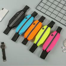 Low Profile Invisible Fanny Pack For Running, Outdoor Fitness Storage Pouch, Water-Resistant Sports Waist Bag With Phone Holder Fits Phones Under 5.5 Inch - Black - View 1