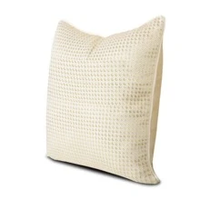 Copertura Cuscino A Quadri Dorati Di Stile Nordico, Fodera Cuscino Decorativo Con Design A Righe Semplice E Moderne Con Schienale Trapuntato, Per Divano, Forma Quadrata Di 30x50cm, 45x45cm, 50x50cm, 60x60cm, Ma Il Nucleo Del Cuscino Non È Incluso