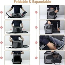 Large Cat Backpack Expandable Pet Carrier Backpack, Lekereise Dog Backpack Carrier for Small Dogs and Medium Cats, Grey - Grey-XL - View 4