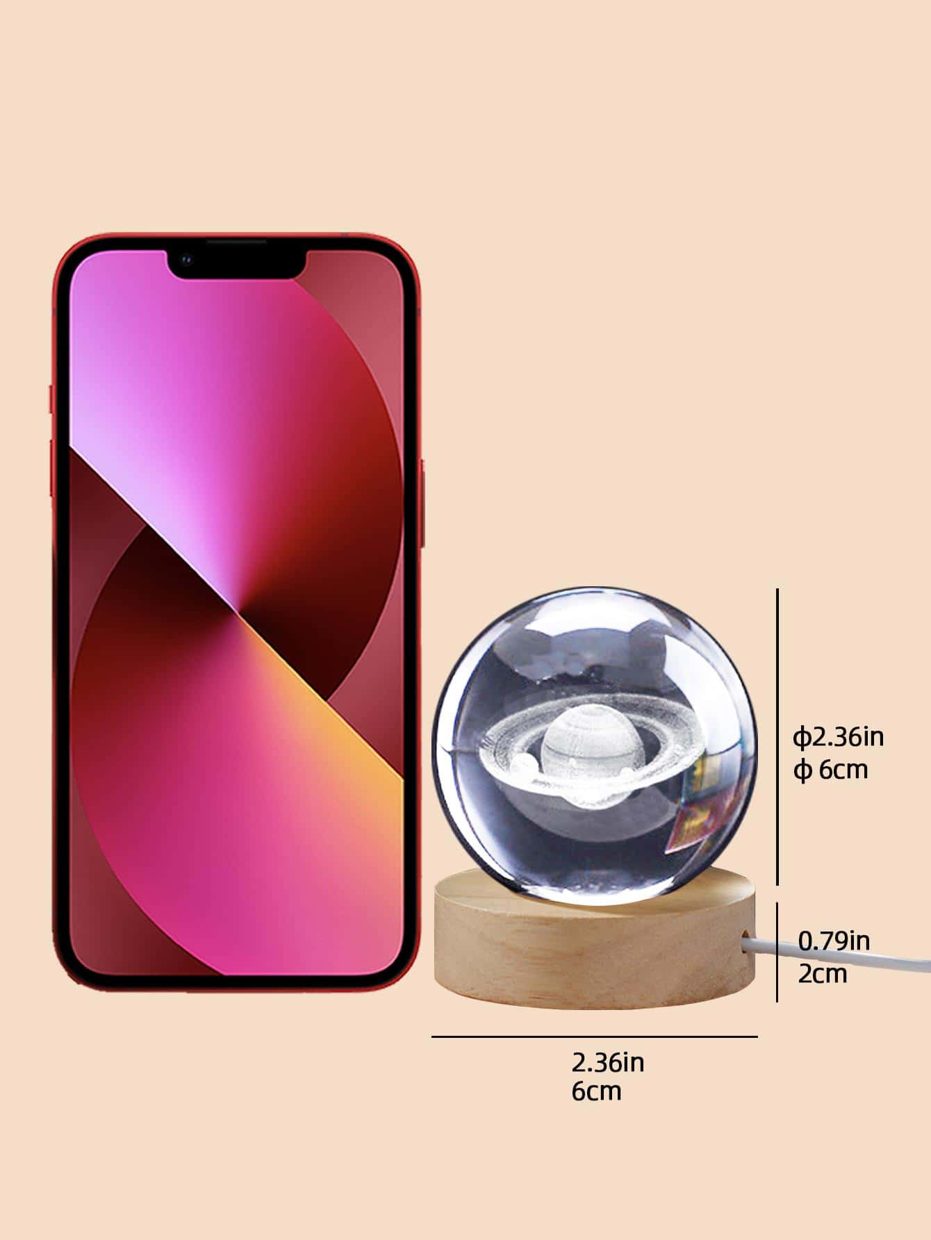 1pc Design Decorative Light, Modern Glass Ball Shaped Decorative