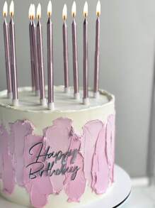 6 Peças Velas De Cera Douradas Banhadas Em Ouro Rosa Longas, Decoração De Bolo De Festa De Aniversário Infantil - Rosa ouro - Visão 1