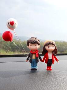 2入組氣球情侶汽車裝飾擺件 - 彩色 - 查看 4