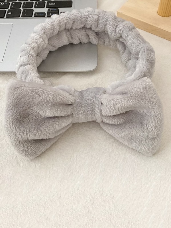 1 pezzo Fascia per capelli con fiocco in peluche per il lavaggio del viso, accessori per capelli da donna, autunno, viaggio, strumenti per capelli da donna, accessori per capelli, autunno, accessori per capelli, viaggio, donna, strumenti per capelli, accessori per capelli, accessori, accessori di bellezza, regali, viaggio, regali per donna, accessori per capelli, regalini per calze