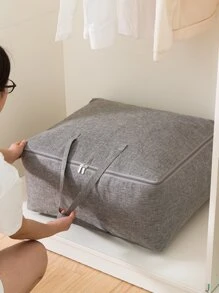 3 件装布艺可折叠纯色防尘收纳袋大容量适用于家居搬家衣服被子装饰秋季装饰节日装饰房间装饰家居装饰秋季装饰卧室装饰 - 灰色 - 查看 5
