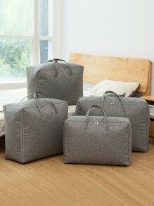 3 件装布艺可折叠纯色防尘收纳袋大容量适用于家居搬家衣服被子装饰秋季装饰节日装饰房间装饰家居装饰秋季装饰卧室装饰 - 灰色 - 查看 3