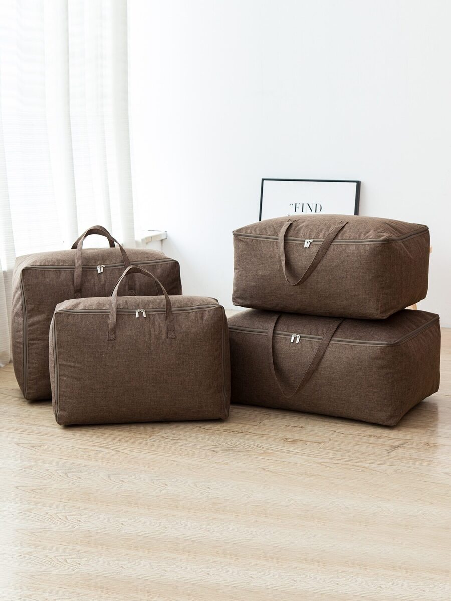 Bộ 3 túi vải có thể gấp lại, dung tích lớn, màu trơn, chống bụi, đựng quần áo, chăn, có chức năng cầm tay và chống ẩm, đồ trang trí du lịch tại nhà (cùng kích thước) Đồ trang trí mùa thu Đồ trang trí lễ hội Đồ trang trí phòng Đồ trang trí nhà Đồ trang trí mùa thu Đồ trang trí phòng ngủ - Cà phê nâu - Xem 1