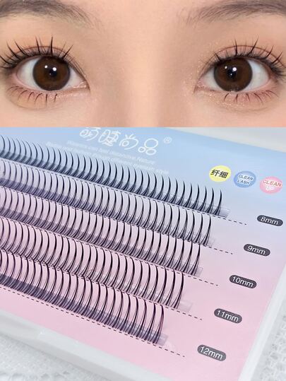 200 Single-Cluster 9-11mma-Shaped Pointed-Tailed False Eyelashes, Large-Capacity, Natural Curling, Slender, Super-Soft, Simulated Ultra-Fine Black Stems, Enlarged Eyes, Distinct Roots, Segmented Grafted Hair, Daily Portable, Light And Skin-Friendly, Manga Eyelashes , Japanese Makeup Thick And Natural Look Wispy Eyelash Extensions , Asian Korean Cosplay Anime False Eyelashes Makeup Tool Lash Clusters,Eye Lash Clusters,Individual Eyelashes,Lashes,Fake Lashes