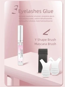 NAGARAKU 睫毛延長提升套件捲曲工具提升5眼睛2對畫筆23套裝包裹化妝工具睫毛強化溫和的粉色的適用於局部女性 - 無色 - 查看 5