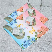 24入組性別揭曉派對主題象圖紙餐巾 - 彩色 - 查看 2