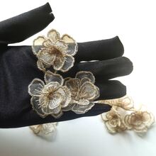 10 cái Vàng & Trắng Nhỏ bé Cánh hoa & Hình hoa Đính đá Đối với Cô dâu , Chính thức Mặc Và Trẻ em Quần áo - Vàng - Xem 3