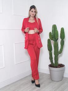 Women Two-piece Outfits - 乾枯玫瑰色 - 查看 5