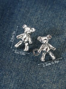 2 Peças Coelho Urso Prego De Strass Clip De Cintura Ajustável Botão De Cintura Pin Acessório De Moda