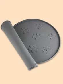 1入組寵物用矽膠狗貓寵物碗墊 - 灰色 - 查看 3
