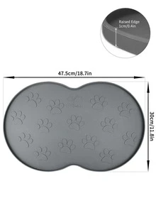 1入組寵物用矽膠狗貓寵物碗墊 - 灰色 - 查看 5