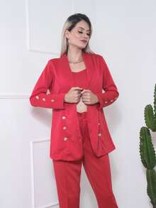 Women Two-piece Outfits - 乾枯玫瑰色 - 查看 4