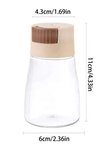 1入組廚房壓式定量鹽瓶,調料罐,家用密封香料瓶,防潮調味盒,香料容器,廚房用具 - 彩色 - 查看 4