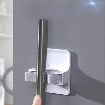 自粘掛式掃把插座和拖把夾,適用於浴室牆面安裝