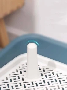 Dog Toilet For Small And Medium Sized Dogs, Grid Flat Plate Detachable And Washable With Supporting Column To Prevent Splashes, Pet Potty Tray - Blue - View 4