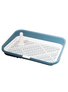 Dog Toilet For Small And Medium Sized Dogs, Grid Flat Plate Detachable And Washable With Supporting Column To Prevent Splashes, Pet Potty Tray - Blue - View 5