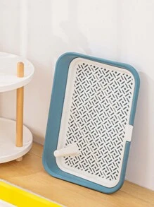 Dog Toilet For Small And Medium Sized Dogs, Grid Flat Plate Detachable And Washable With Supporting Column To Prevent Splashes, Pet Potty Tray - Blue - View 3