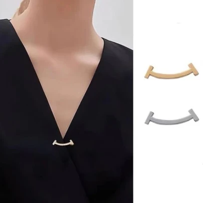 1 chiếc khóa chống trượt bằng bạc, ghim cài áo bằng hợp kim cho trang phục nữ