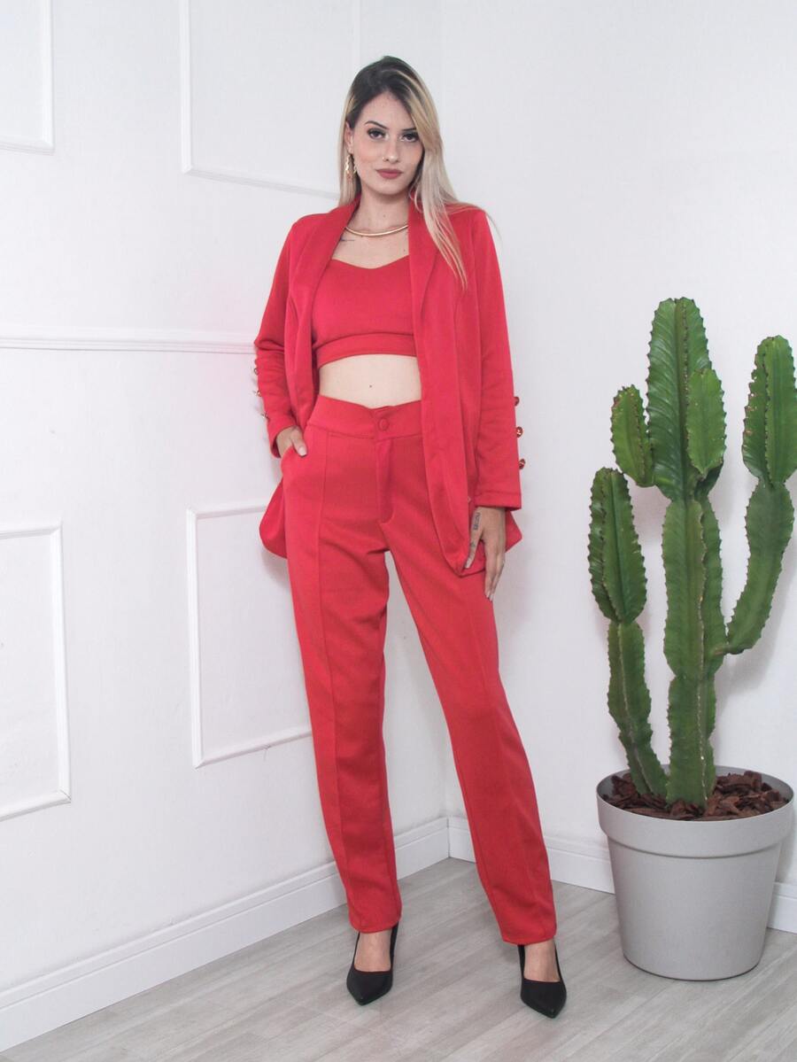 Women Two-piece Outfits - 乾枯玫瑰色 - 查看 1