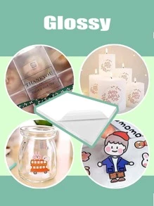 Có thể in Vinyl Hình dán Giấy Đối với Máy in - Mờ Trắng - 20 Tự dính - Không thấm nước Đề can Giấy - Lá thư Kích thước - trắng - Xem 6