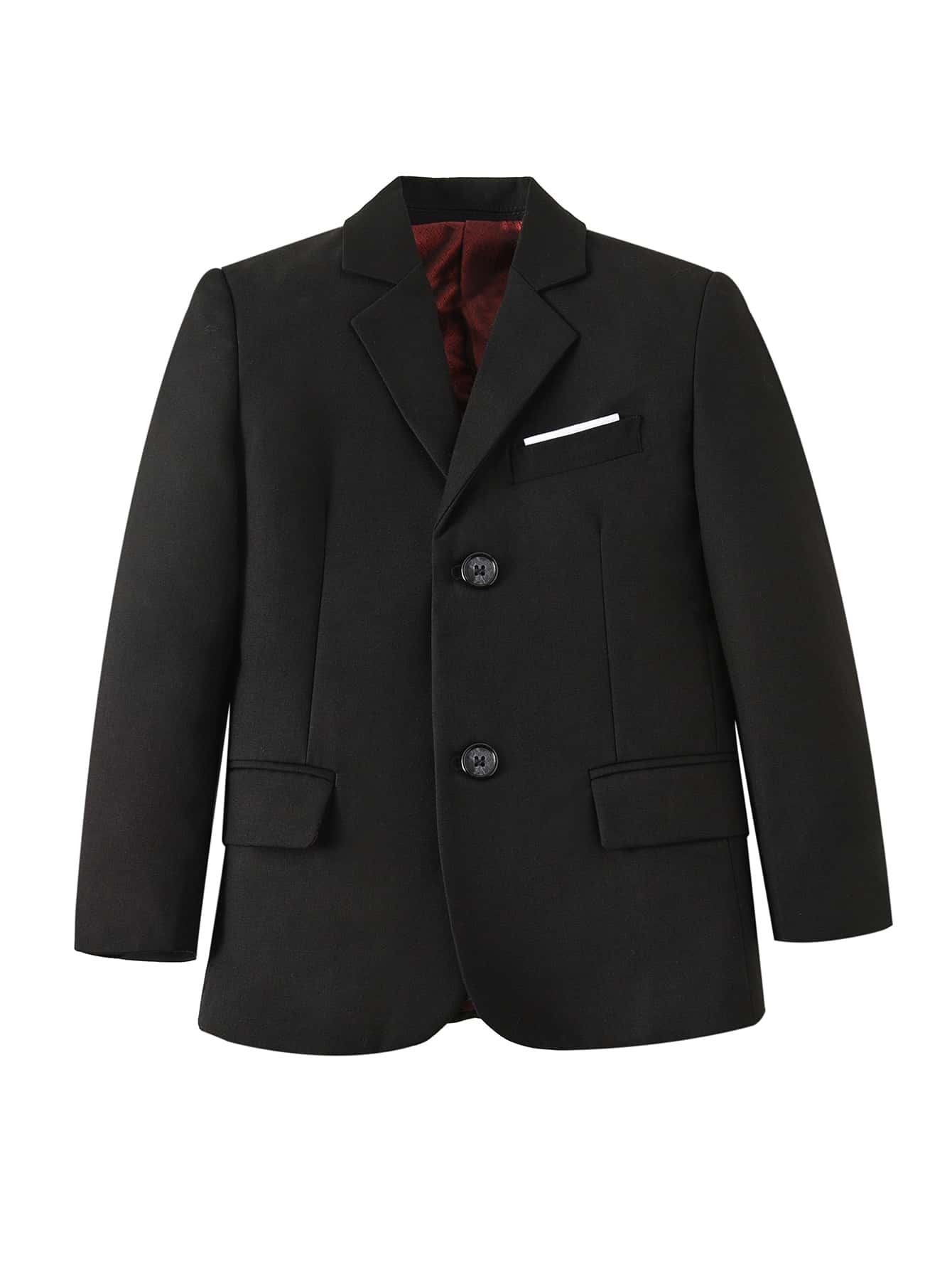 Chaqueta de traje negra con botonadura sencilla para niño pequeño de la temporada de vuelta al cole - Negro - Ver 1
