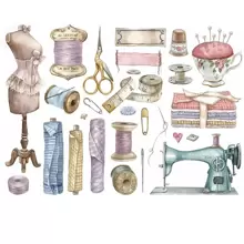 10款復古縫紉貼紙套裝,適用於剪貼簿、日誌、計劃書、相片集、雜誌、diy製卡、裝飾 - 金色 - 查看 1