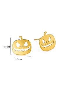 1入組時尚搞笑萬聖節不銹鋼南瓜耳釘,合適的作為禮品適合女孩
