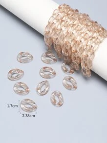 chenming 50pcs Acrylic Versatile Transparent Powder Loose Chain Suitable For Daily Outfit And Various Pendants, Beads - Coffee Brown - View 4