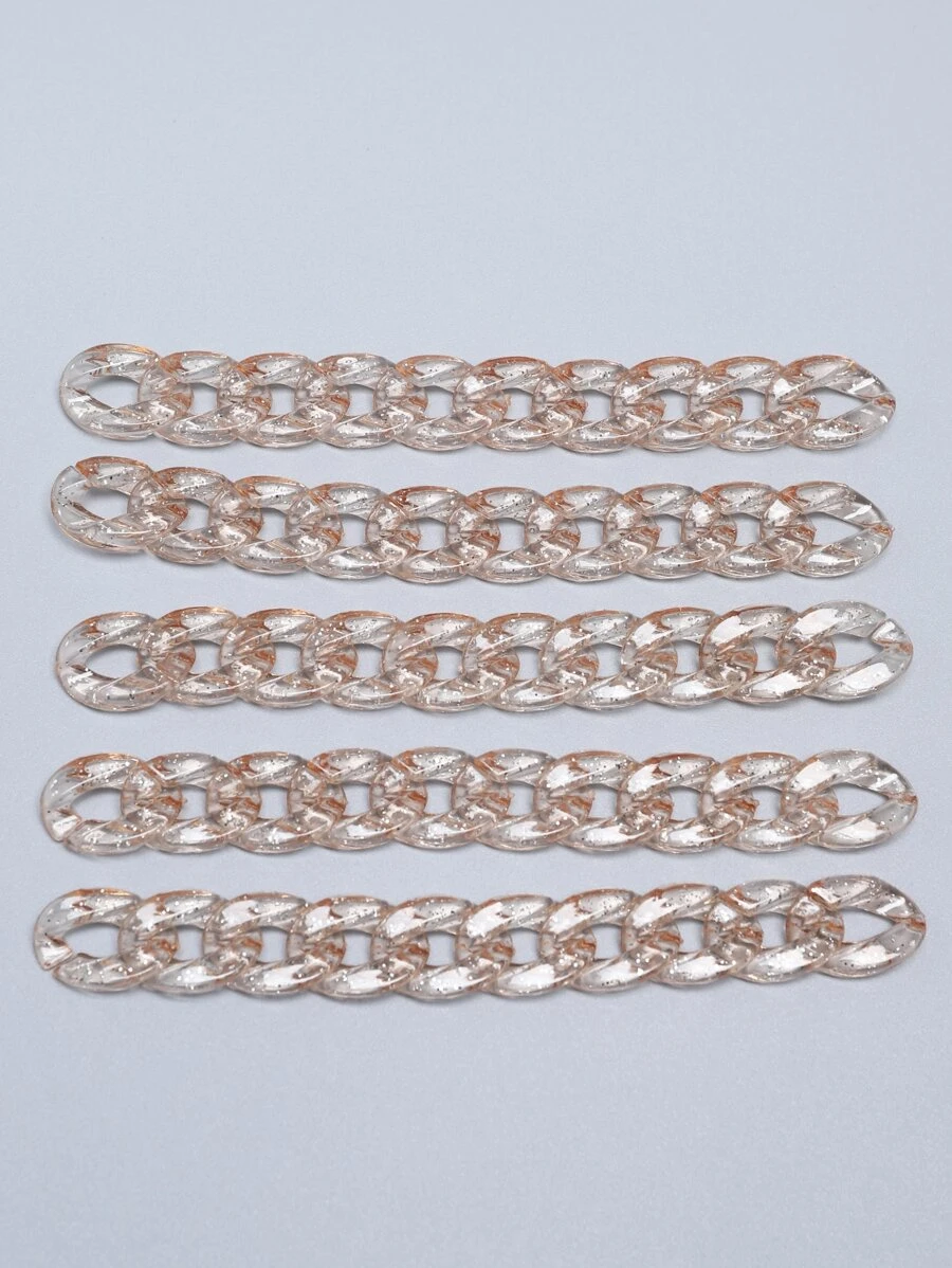 chenming 50pcs Acrylic Versatile Transparent Powder Loose Chain Suitable For Daily Outfit And Various Pendants, Beads - Coffee Brown - View 1
