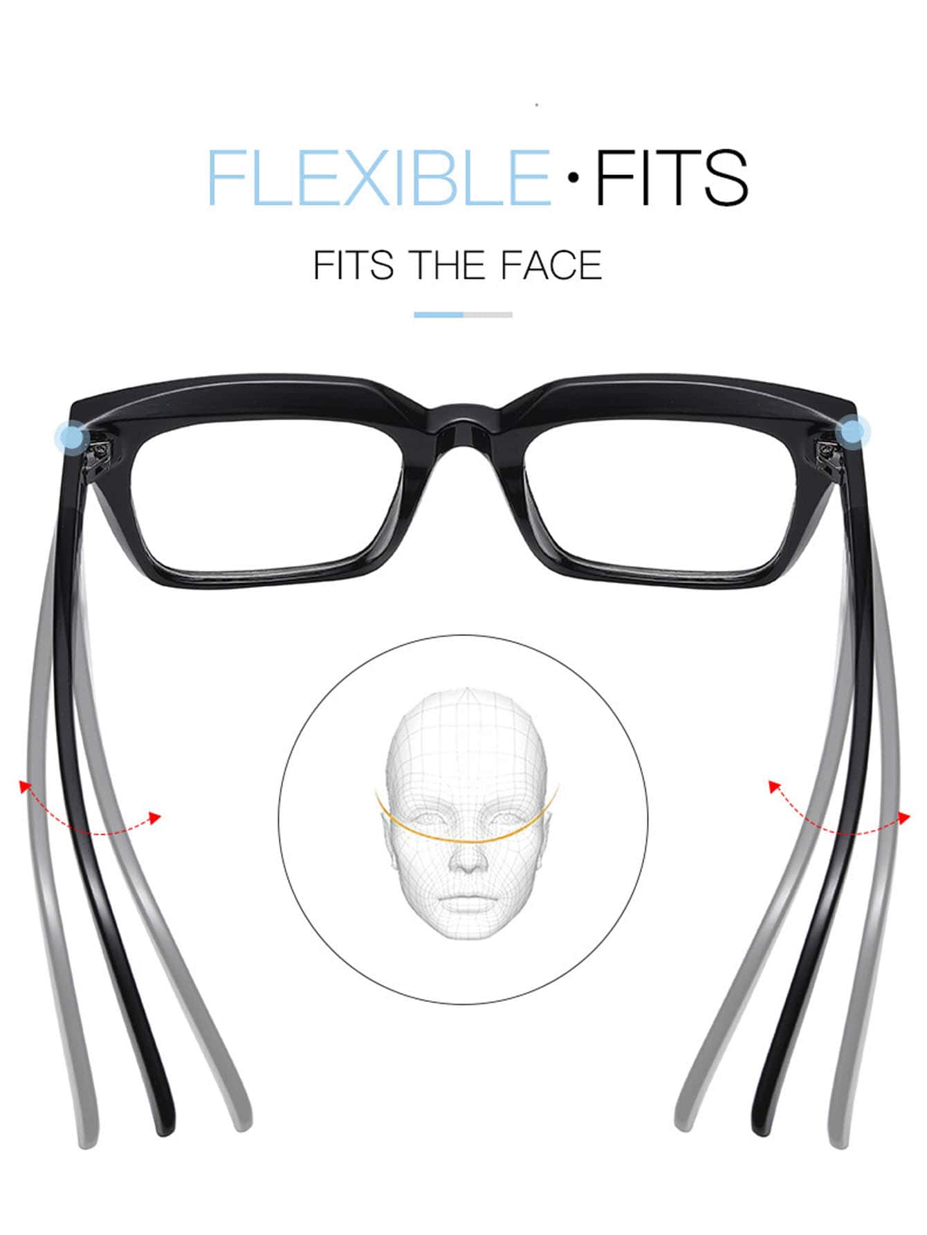 نظارات مربعة بإطار بلاستيكي شفاف أنيقة للنساء، نظا...