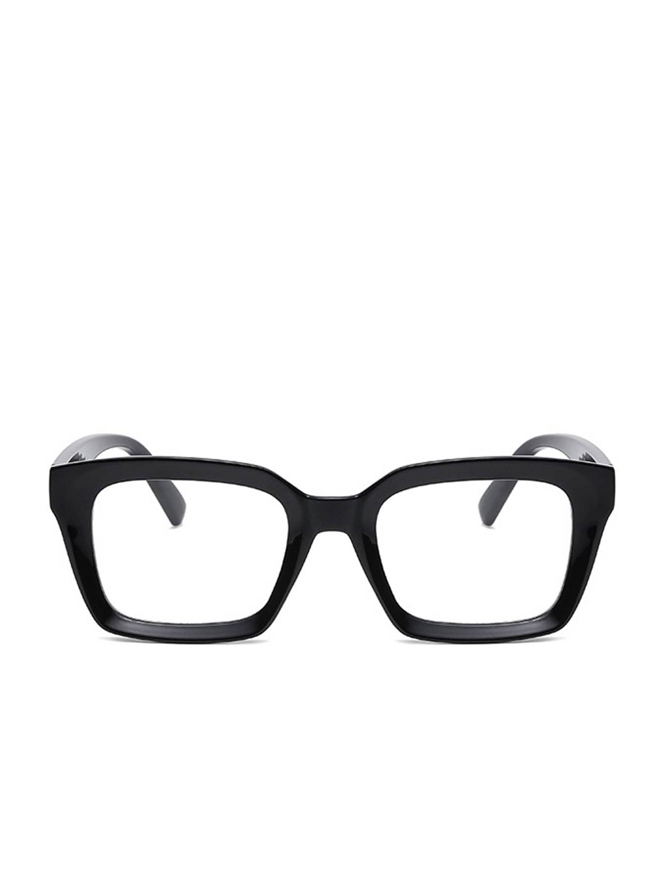 نظارات مربعة بإطار بلاستيكي شفاف أنيقة للنساء، نظا...