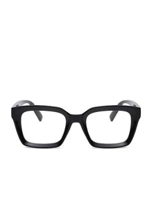 1 Pair Fashion Square Transparent Glasses, Women's Optical Computer Glasses, PC Frame Decorative Glasses - Black - View 6
