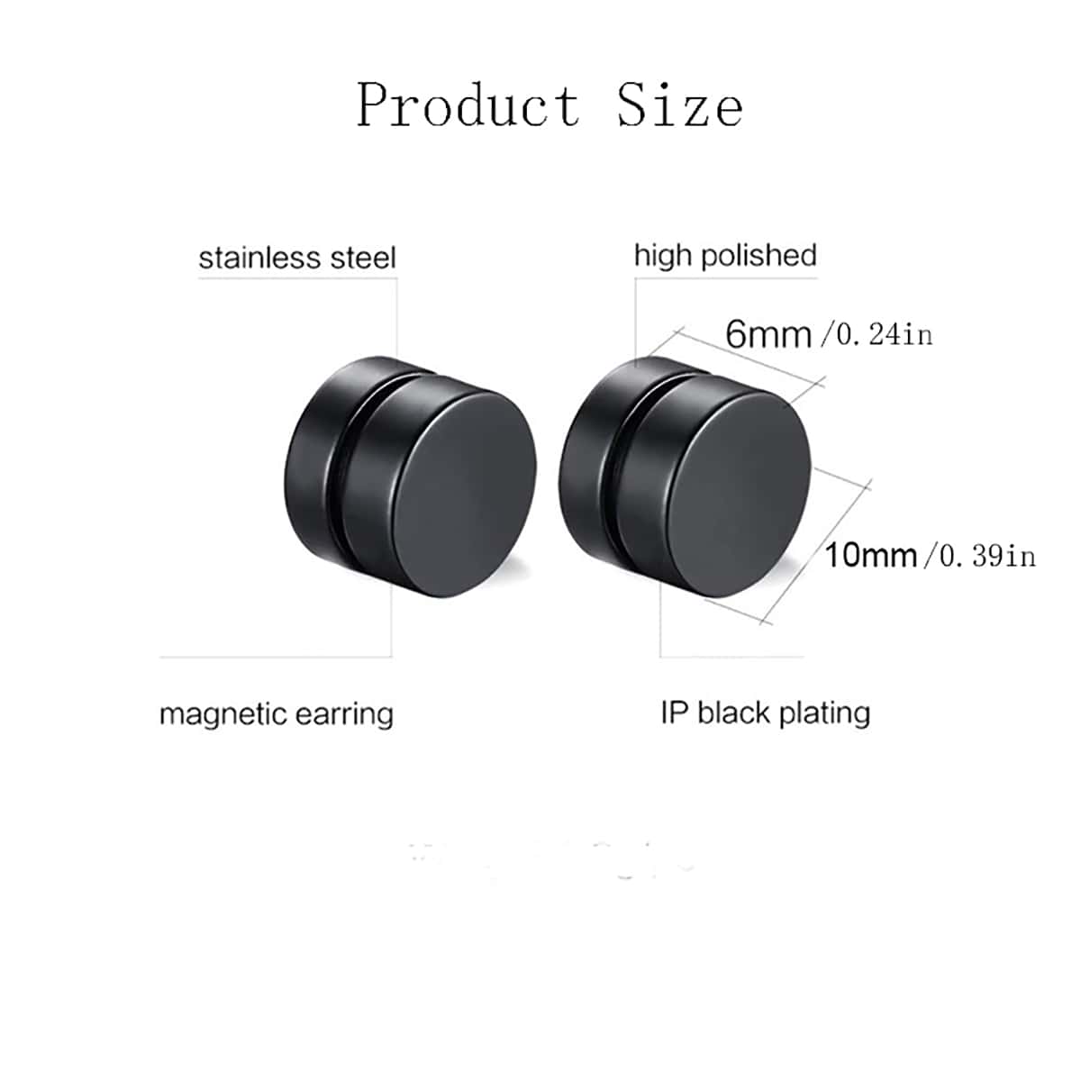 2 Pairs 316L Stainless Steel Earrings for Men Women, No