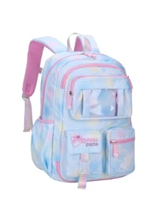 Cute Elementary School Student Fridge-Opening Backpack With Gradient Colors And Spine Protection For Girls And Boys - Blue - View 5