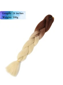 1 st lång syntetisk hårfläta - Multifärgad - Visa 3