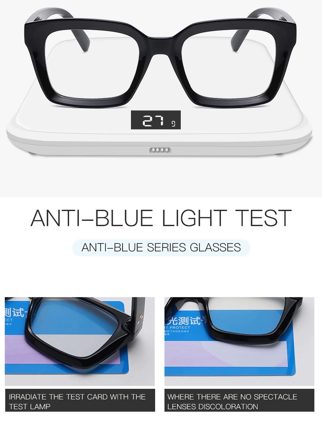 نظارات مربعة بإطار بلاستيكي شفاف أنيقة للنساء، نظا...